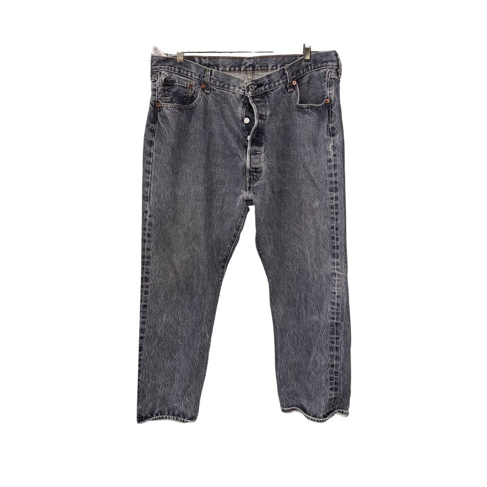 Levis 501 Original Fit Button Fly Denim Jeans W44 L30 Medium Wash